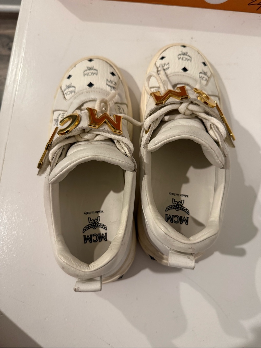 MCM Sneakers with Gold Accents